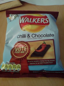 Walkers chilli and chocolate crisps