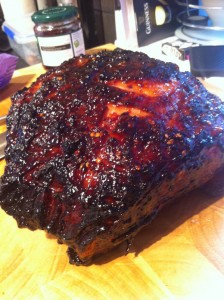 Cherry and chilli glazed roast ham recipe