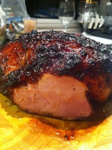 Cherry and chilli glazed roast ham recipe