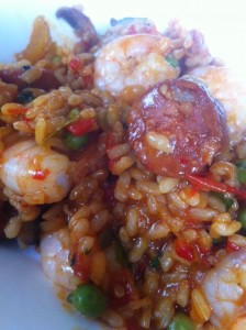 Spicy Prawn and Chorizo Rice with a hint of Tabasco